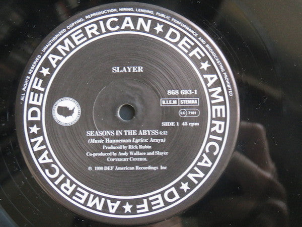 SLAYER - Seasons In The Abyss LP (Black Vinyl) (1991 Press)