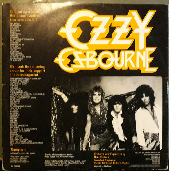 OZZY OSBOURNE - The Ultimate Sin LP (Black Vinyl) (1986 Brasil Press)