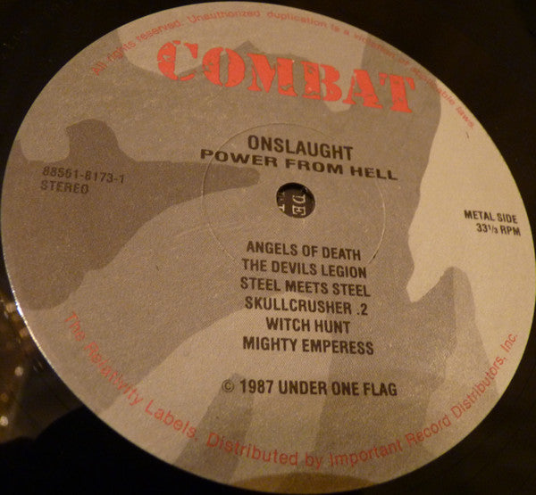 ONSLAUGHT - Power From Hell LP (Black Vinyl) (1987 Combat)