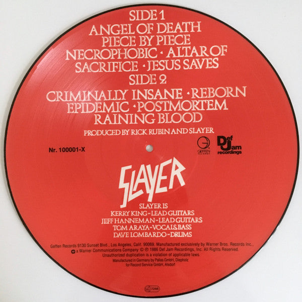 SLAYER - Reign In Blood Picture-LP (1986 Press)