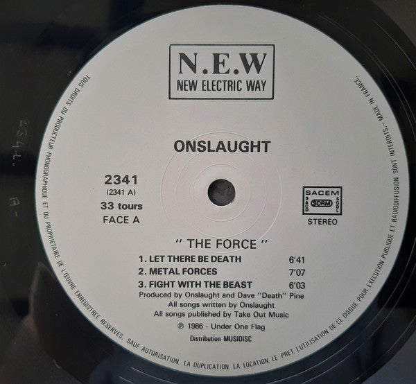 ONSLAUGHT - The Force LP (Black Vinyl) (1986 France Press)