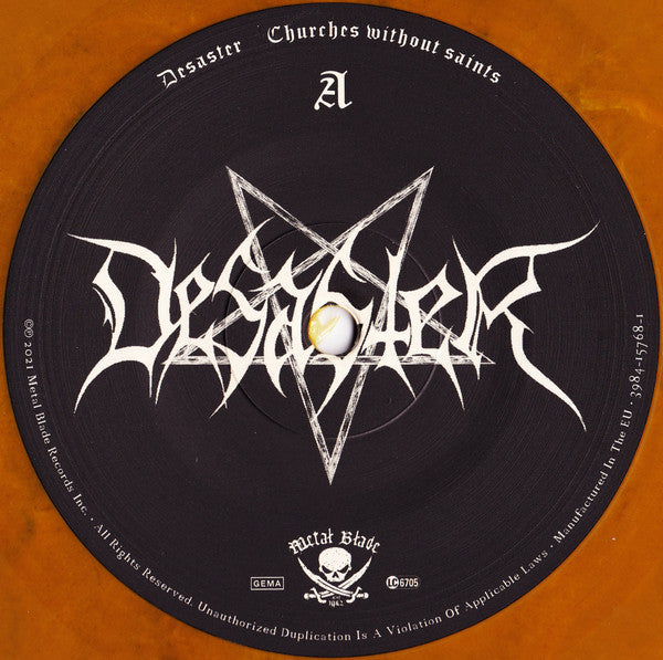 DESASTER - Churches Without Saints LP (Dark Goldenrod Marble Vinyl)