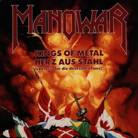 MANOWAR - Kings Of Metal / Herz Aus Stahl LP (Black Vinyl) (1988 Press)