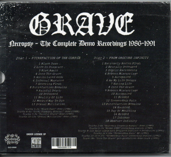 GRAVE - Necropsy (The Complete Demo Recordings 1986-1991) 2-CD