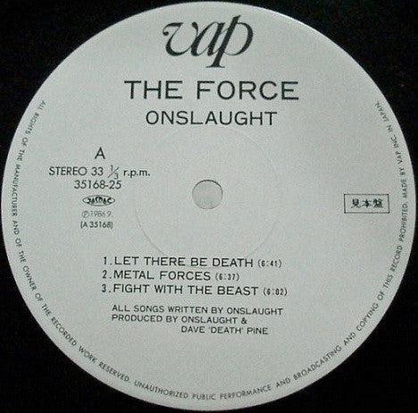 ONSLAUGHT - The Force LP (Black Vinyl) (1986 VAP Japan)