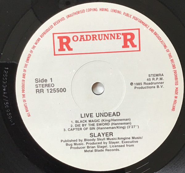 SLAYER - Live Undead LP (Black Vinyl) (1985 Roadrunner Records)