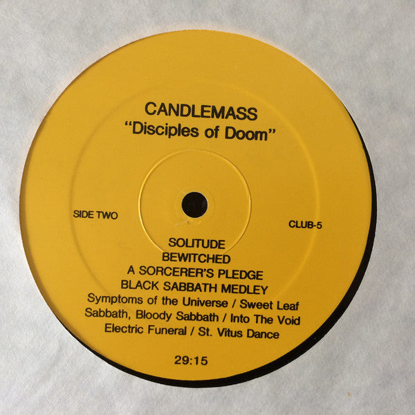 CANDLEMASS - Disciples Of Doom LP (Black Vinyl) (1989 Press)