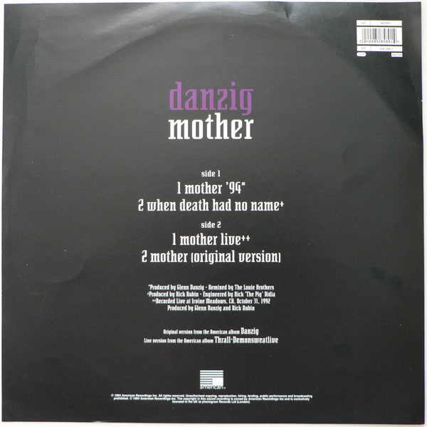 DANZIG - Mother LP (Transparent Purple Vinyl) (1994 Press)