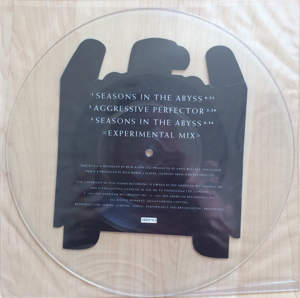 SLAYER - Seasons In The Abyss Shaped Picture-LP (1991 Uncut Test Press)